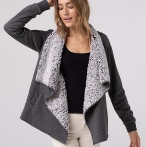 Cozy Open Front Teddy Cardigan, Size small